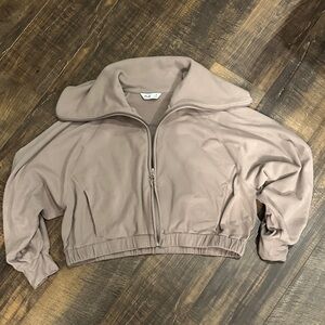 AX Women's Beige Zip-Up Hoodie
